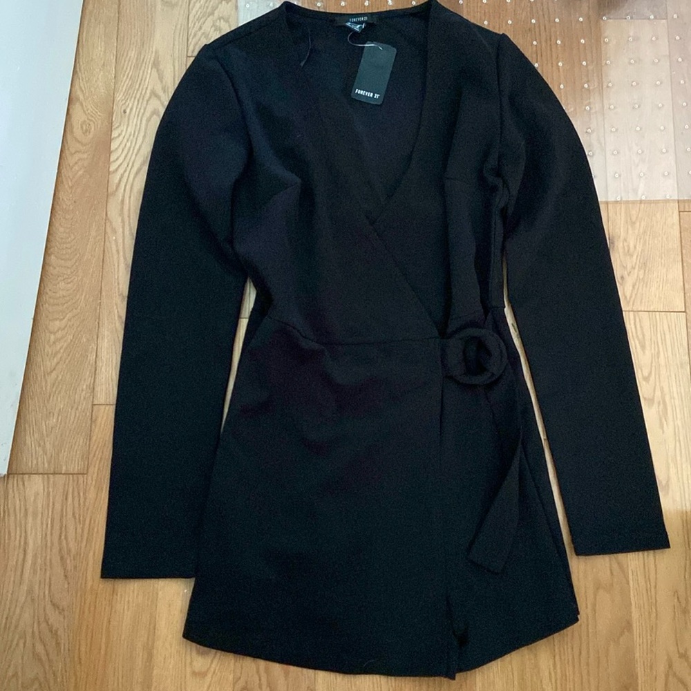 Forever 21 Black Wrap Romper